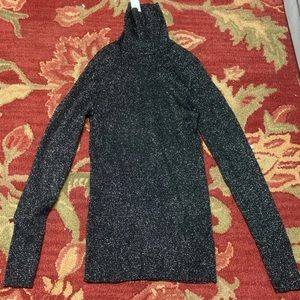Shiny long sleeve turtle neck